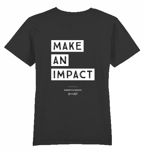 Male Shirt V-Neck schwarz "MAKE AN IMPACT"