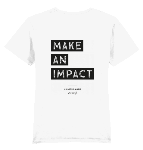 Male Shirt V-Neck weiss "MAKE AN IMPACT"